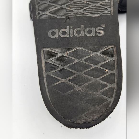 Adidas Adilette Slip On Slide Sandals Flip Flops Women's Size 8 Black & White - Picture 2 of 11